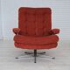 Fauteuil pivotant suédois des années 1970 par Ulferts Sweden, velours de mobilier.