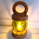Vintage floating marine lamp made of cork and glass.