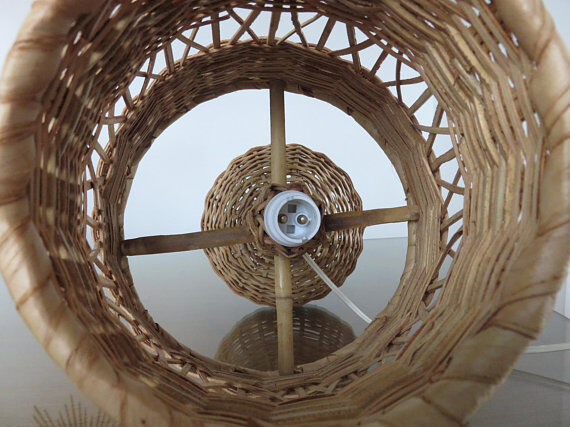 Scandinavian 70s rattan lamp