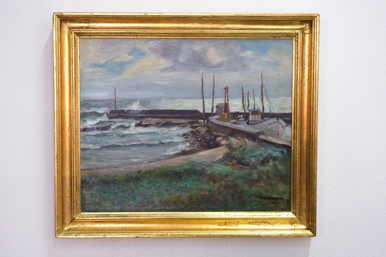 Swedish Modern Oil Painting , 1957, Carl Oscar Larsson (1887-1962)