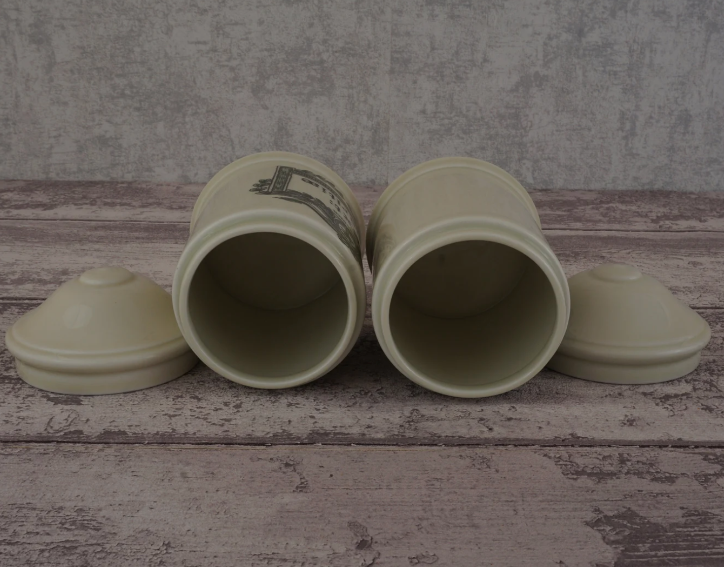 Pair of limoges porcelain storage boxes