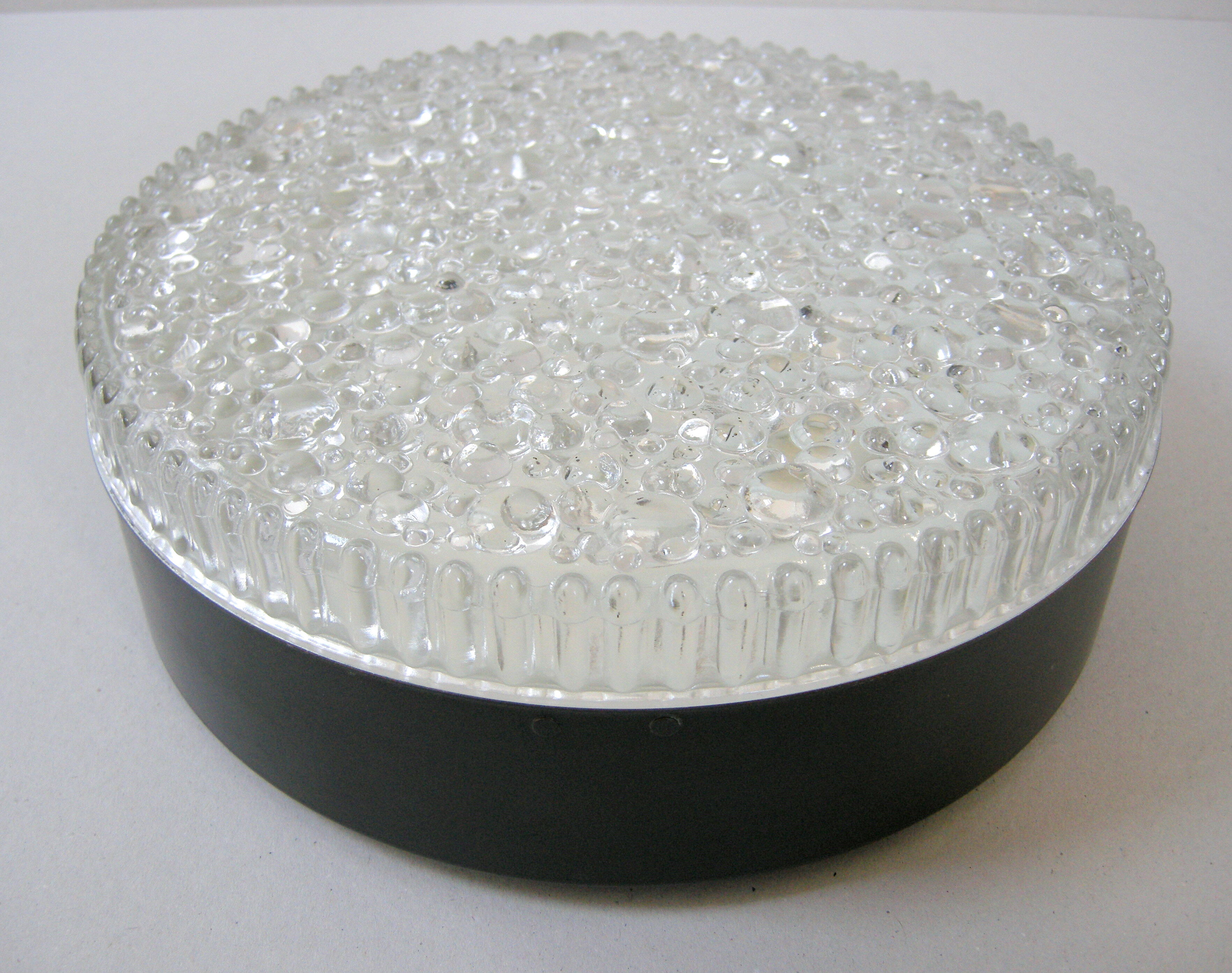 Ceiling lamp staff vintage 1960 glass & metal