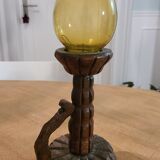 Vintage wooden candle holder