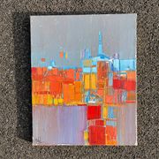 Tableau vintage huile sur toile signée Michel 1987