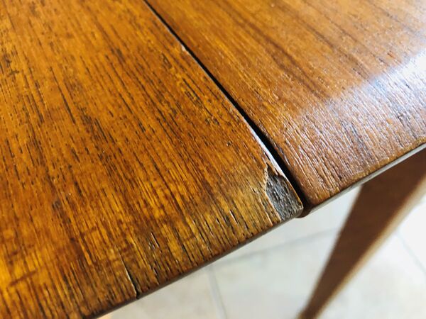 table a manger scandinave, extensible en teck circa 60