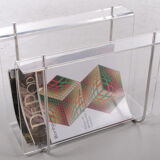 Plexiglass Storage rack with metal accents, 1970