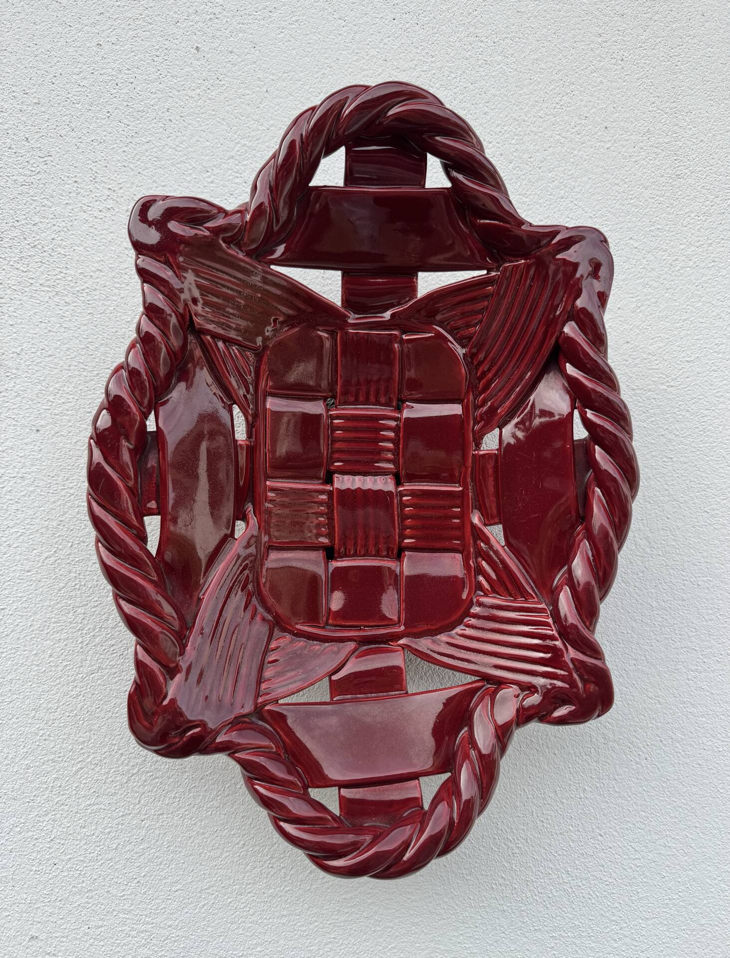 Corbeille céramique tressée Vallauris années 60