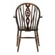 Chaise Windsor ancienne en bois de hêtre et d'orme avec dossier à roulettes, XIXe siècle