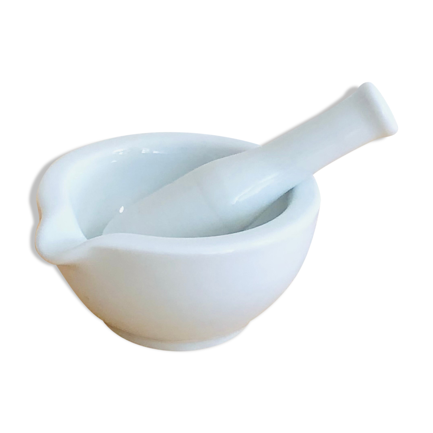 Mortier et pilon en porcelaine D8cm