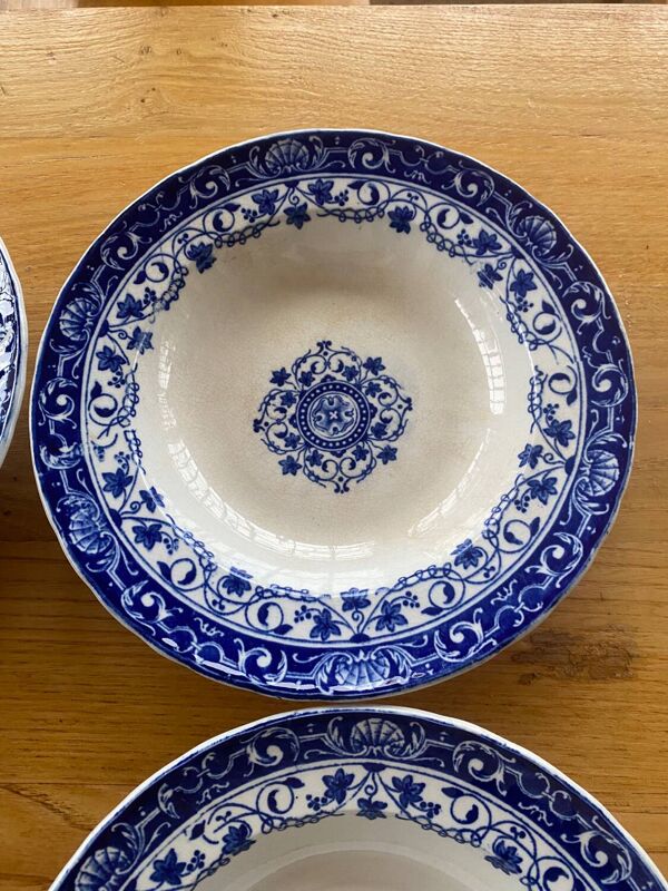 6 assiettes creuses Jules Vieillard Bordeaux