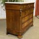 Napoleon III commode in walnut, fir and white marble from the 19th century.