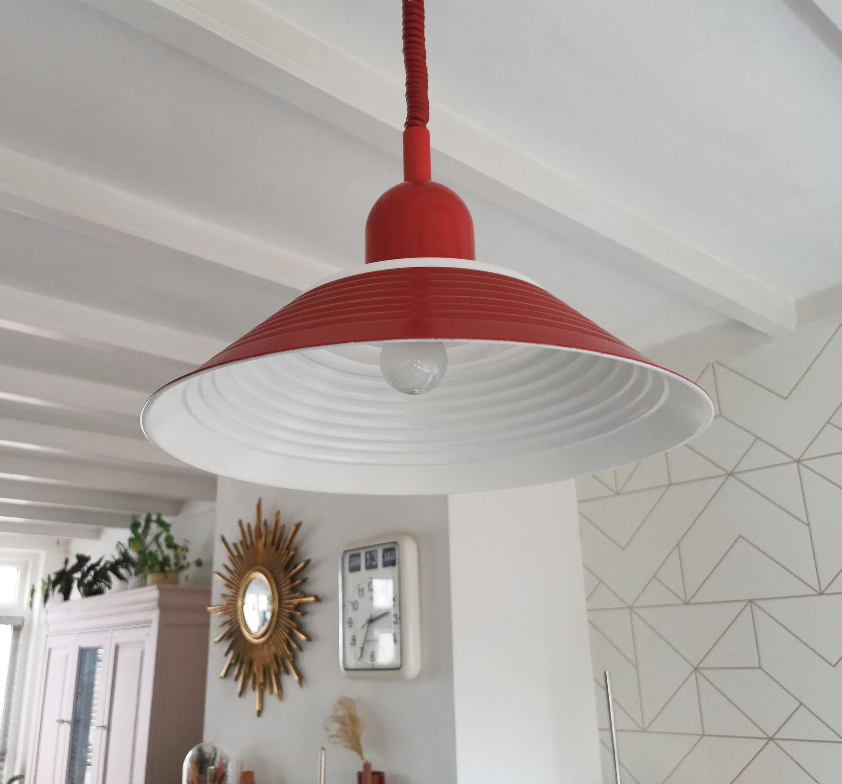 Vintage metal pendant light Hala, '80s
