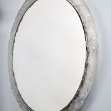 1960 lucite resin round mirror, by ED, 60 cm
