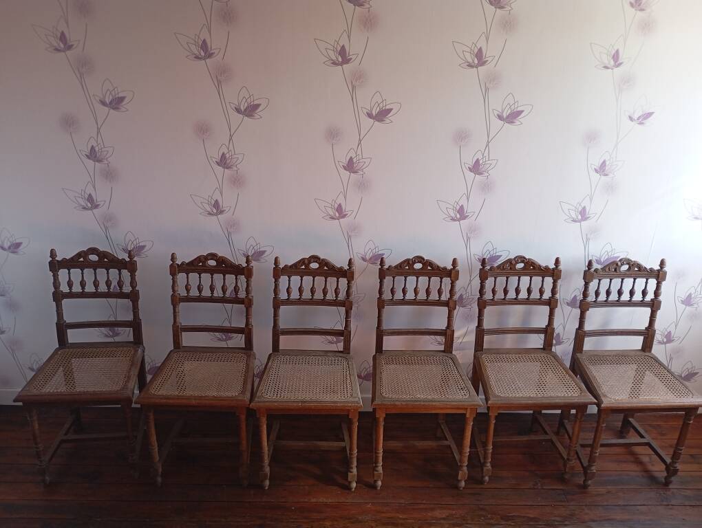 6 chaises cannées