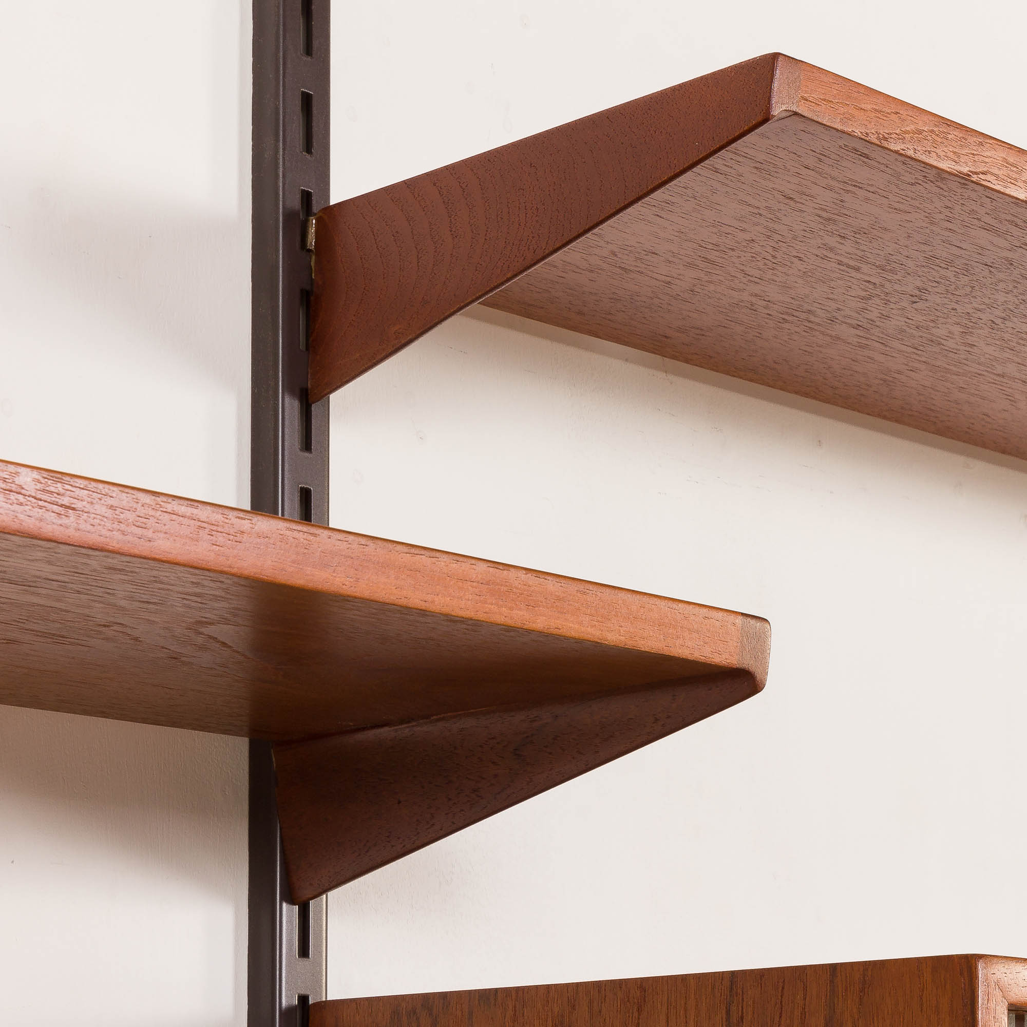 Kai Kristiansen 3 bay teak wall unit with desk, Denmark, 1960s