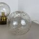 Set of 2 glass ball and oak Wooden Table Lights by Temde Lights, Germany 19