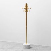 Freestanding coat rack in metal and marble base 1970s vintage modernism