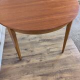 Round Scandinavian teak table