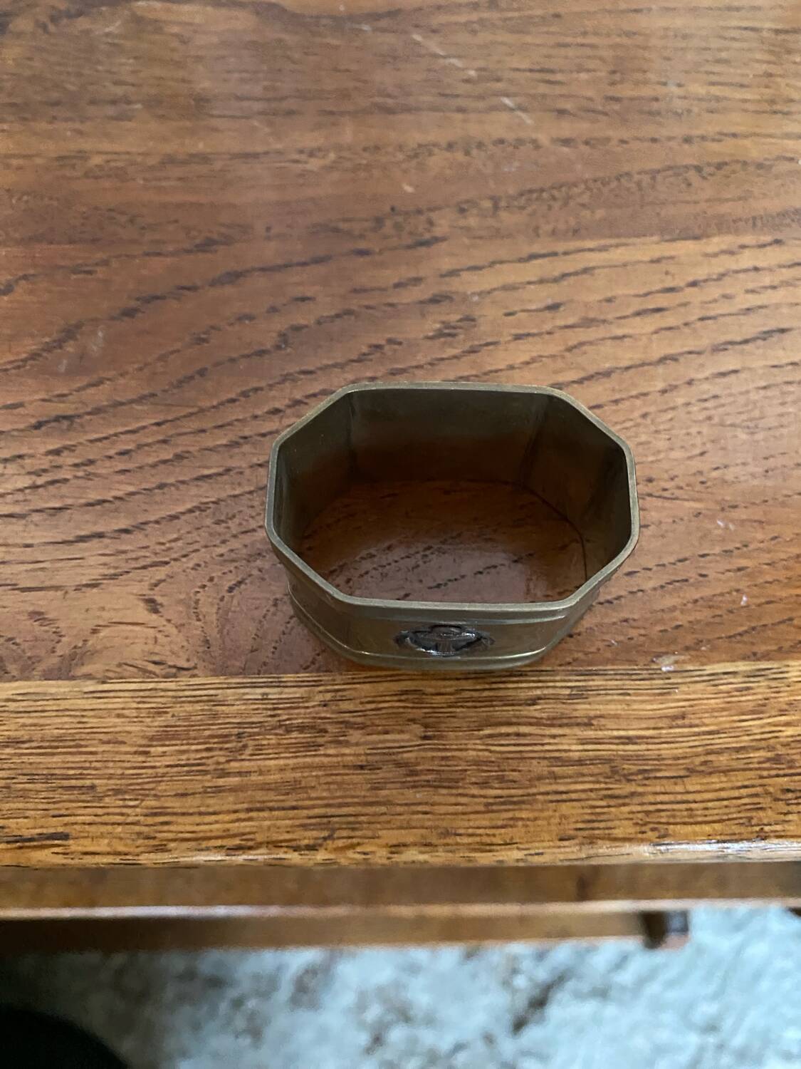 Antique Brass Napkin Ring + Vintage Marine Anchor #B668