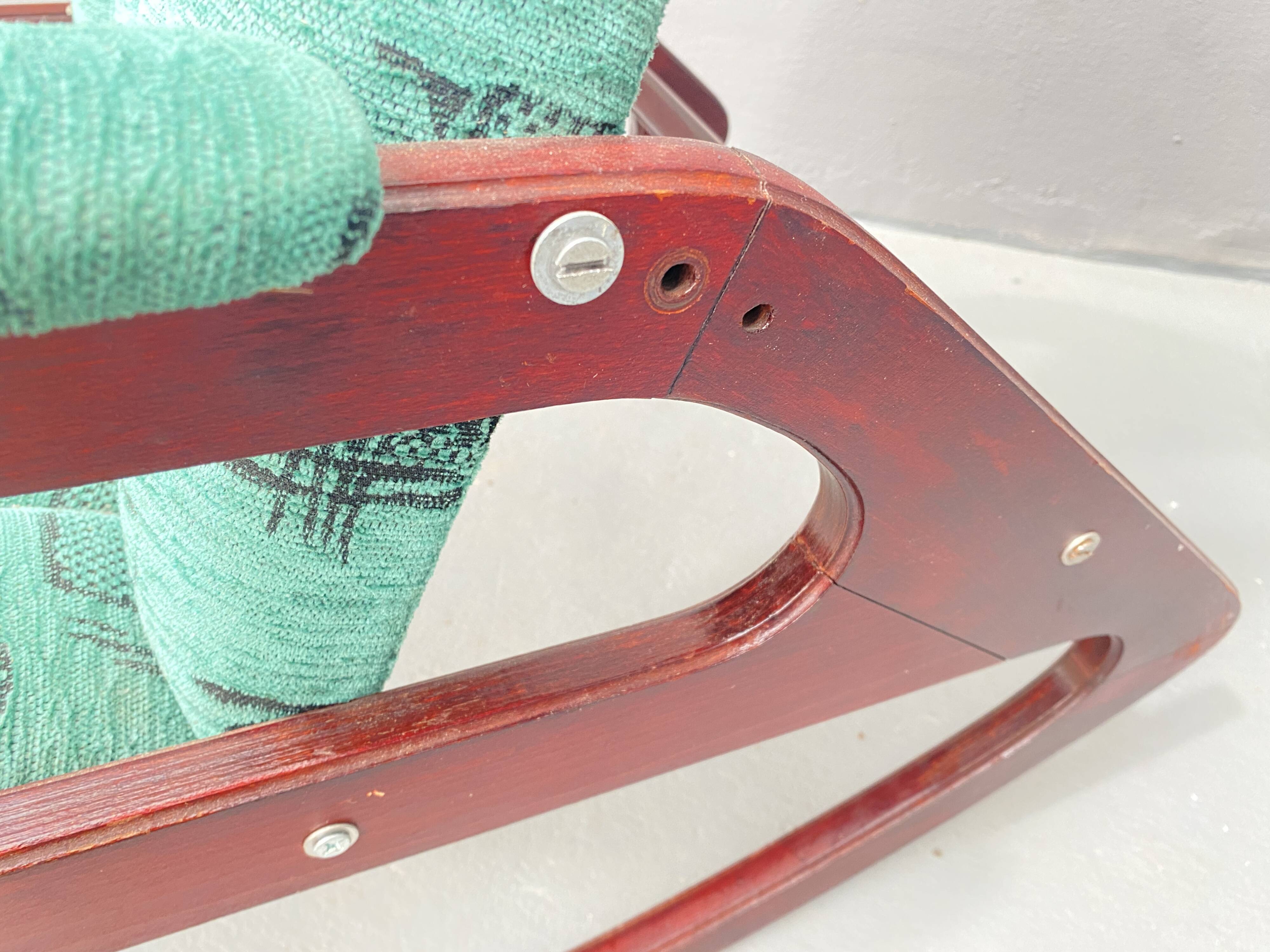 ÚLUV Wooden Rocking Chair – Czechoslovakia, 1970s, Original Very Good Condi