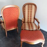 Fauteuils Voltaire en noyer