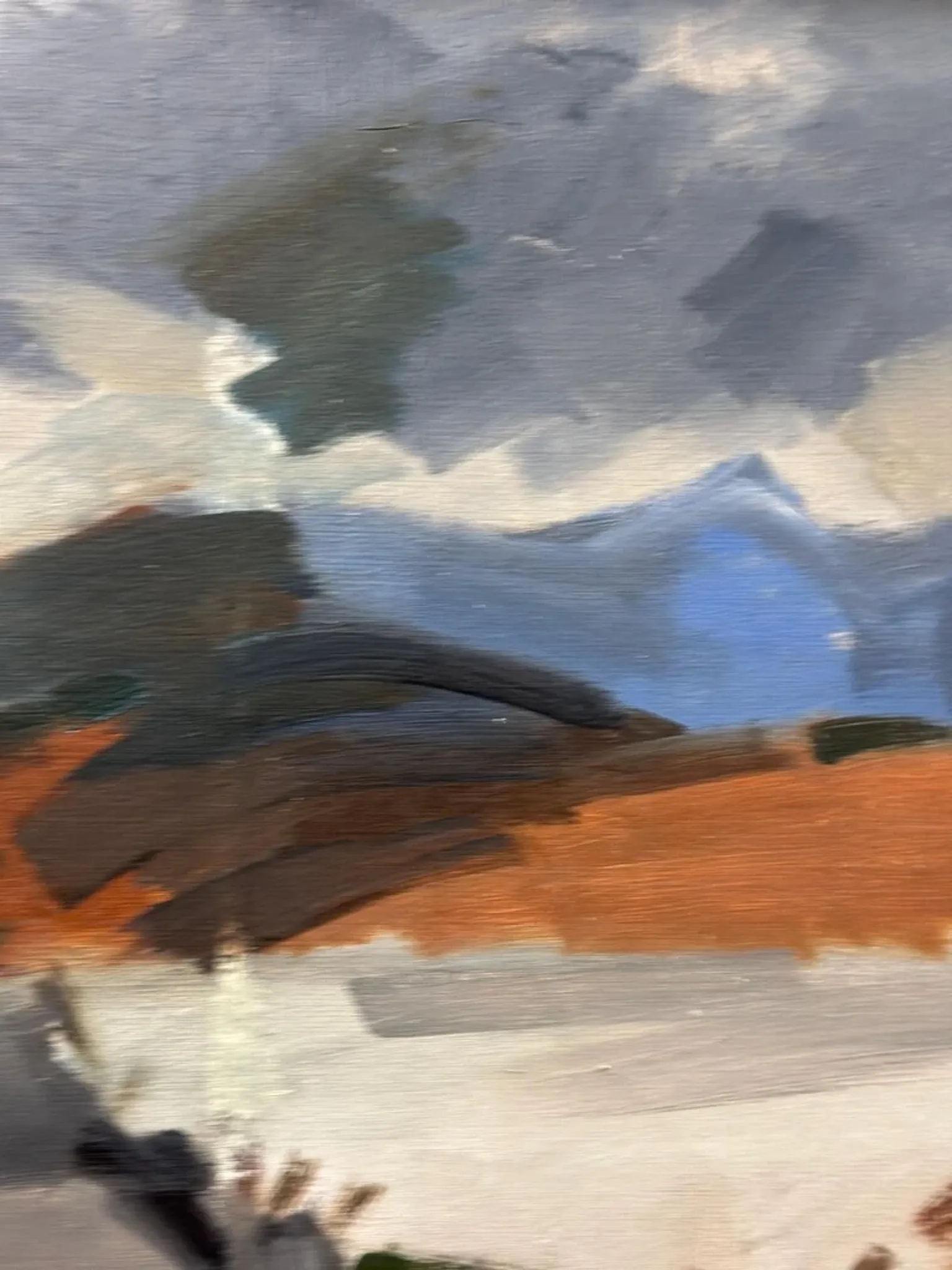 Original Swedish Oil on Canvas – “Landscape” by Ivar Hjertqvist – Vintage & Framed 74 × 65 cm (29" × 25.5")