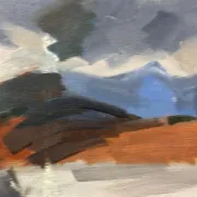Original Swedish Oil on Canvas – “Landscape” by Ivar Hjertqvist – Vintage & Framed 74 × 65 cm (29" × 25.5")