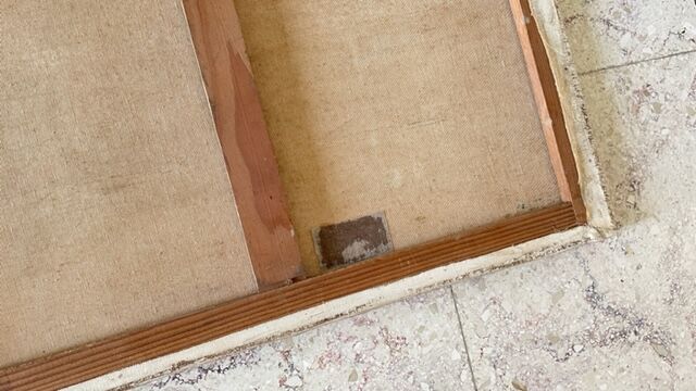 Oil on canvas landscape with 2 boats