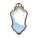 Ancien miroir en bois sculpté doré - 44 x 82 cm