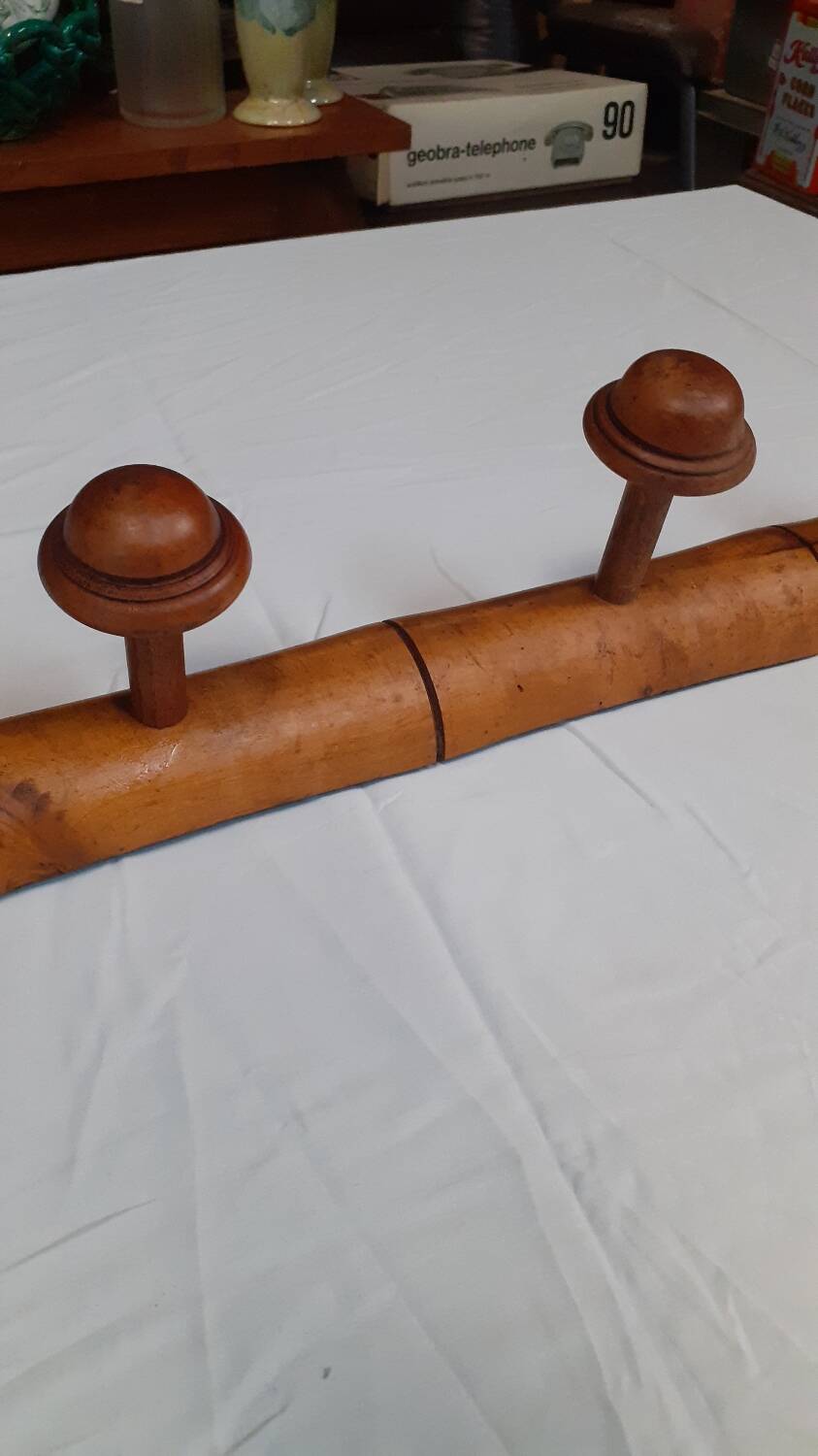 Wooden wall coat rack