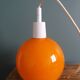 70s space age orange glass globe ball pendant light