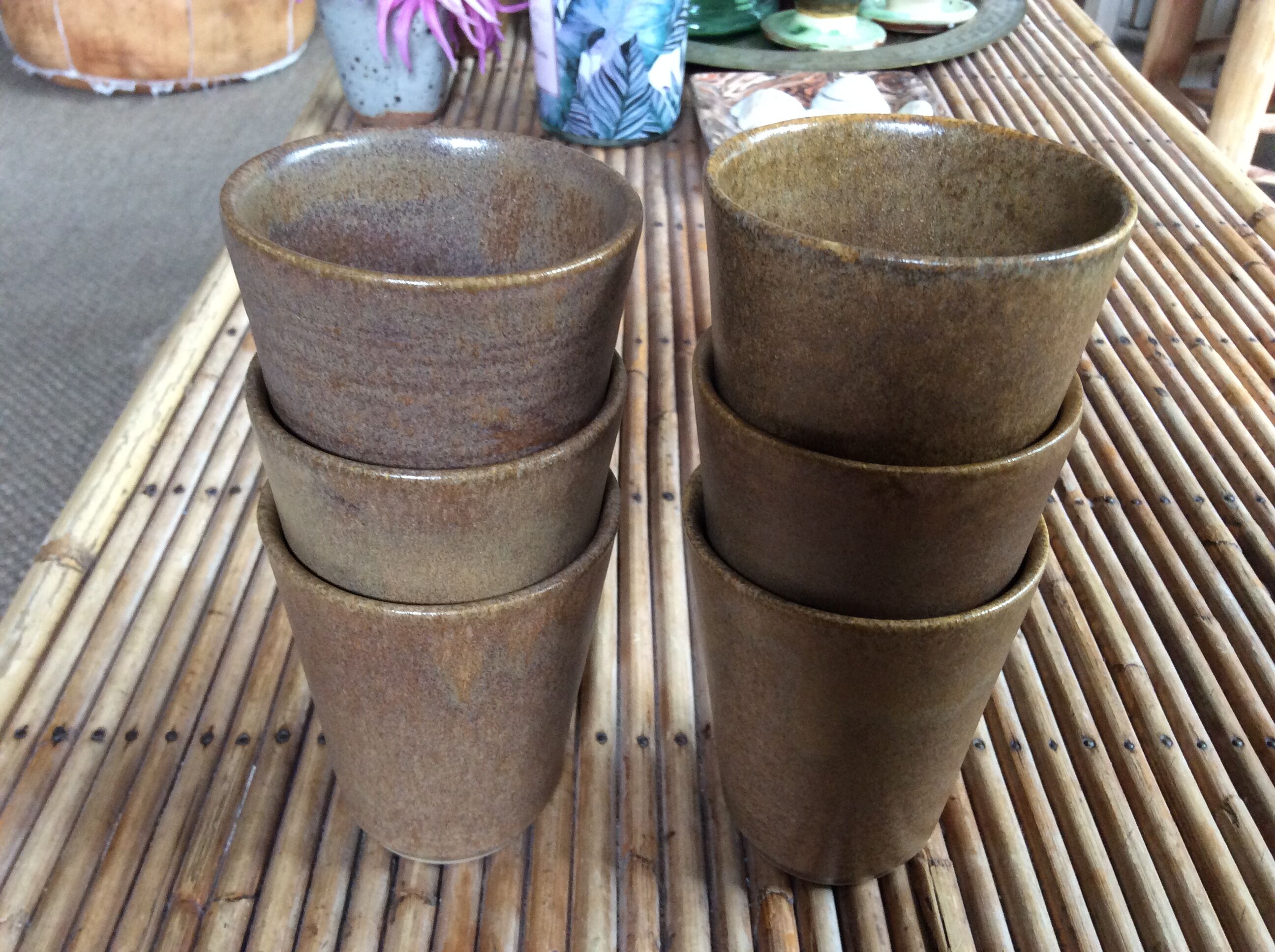 Series of sandstone cups