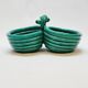 Double turquoise ceramic cup vallauris am vintage