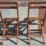 Foldable wooden chairs from the 50s