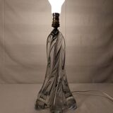 Twisted crystal lamp base signed vannes france 30cm