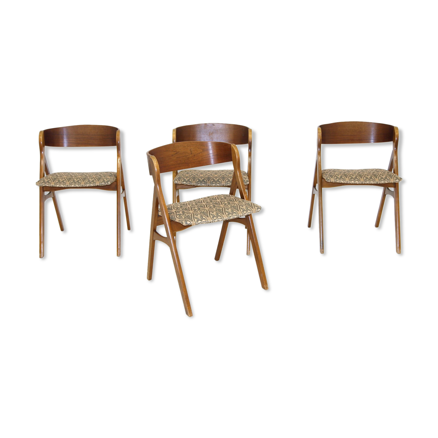 Set of 4 teak chairs, Denmark, 1960