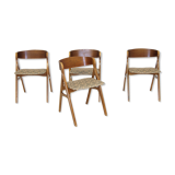 Set of 4 teak chairs, Denmark, 1960