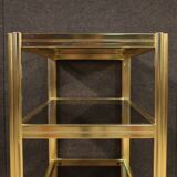 Design coffee table in gilded metal from the 80s