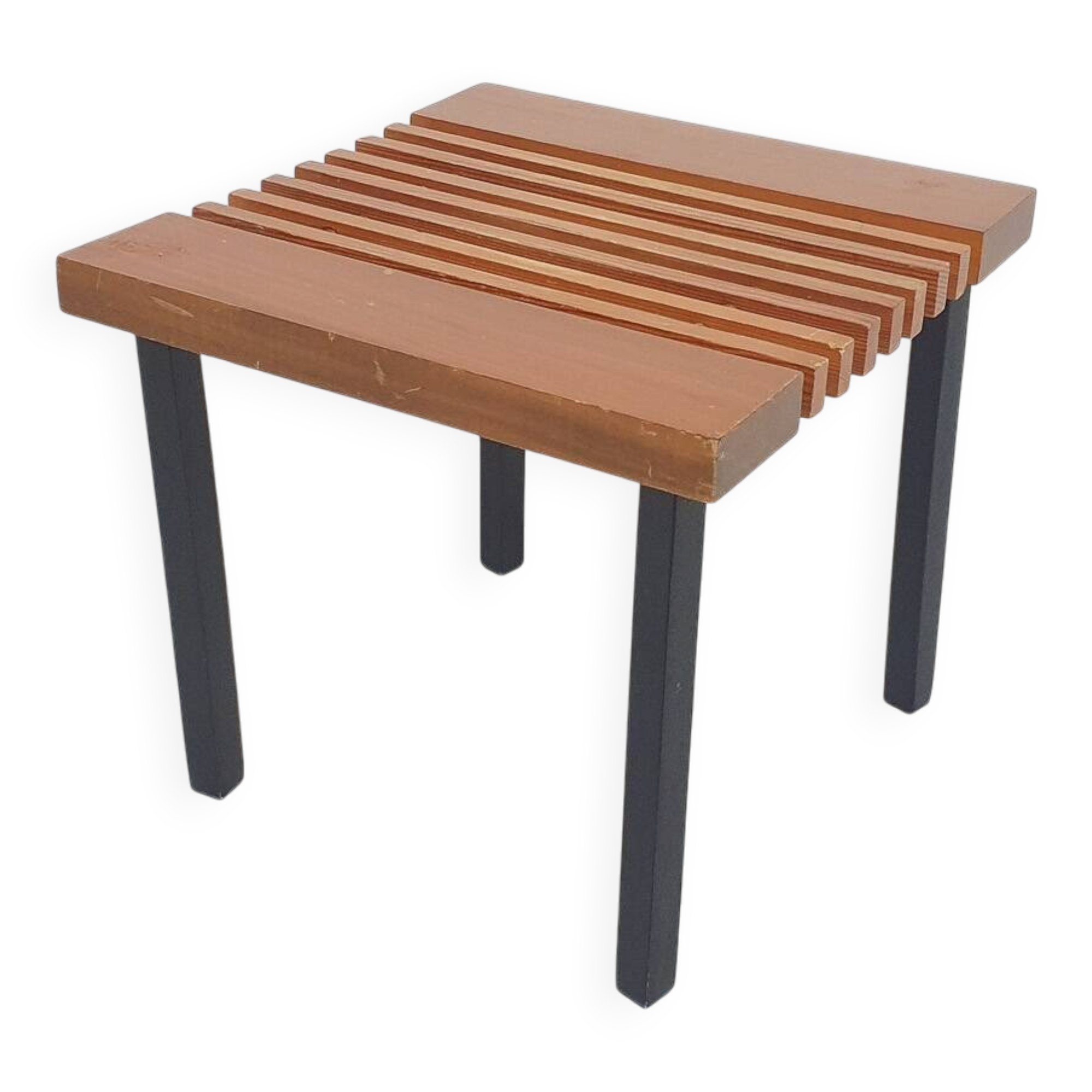 Petite table d'appoint en bois et métal, Pays-Bas années 1960.