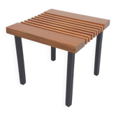 Small wooden and metal side table, The Netherlands 1960's
