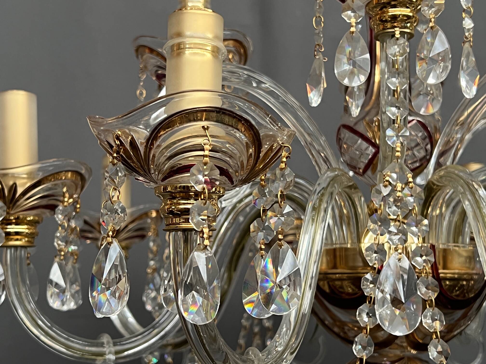 Venetian lustre. Crystal, glass, hand-painted. 12 light points.
