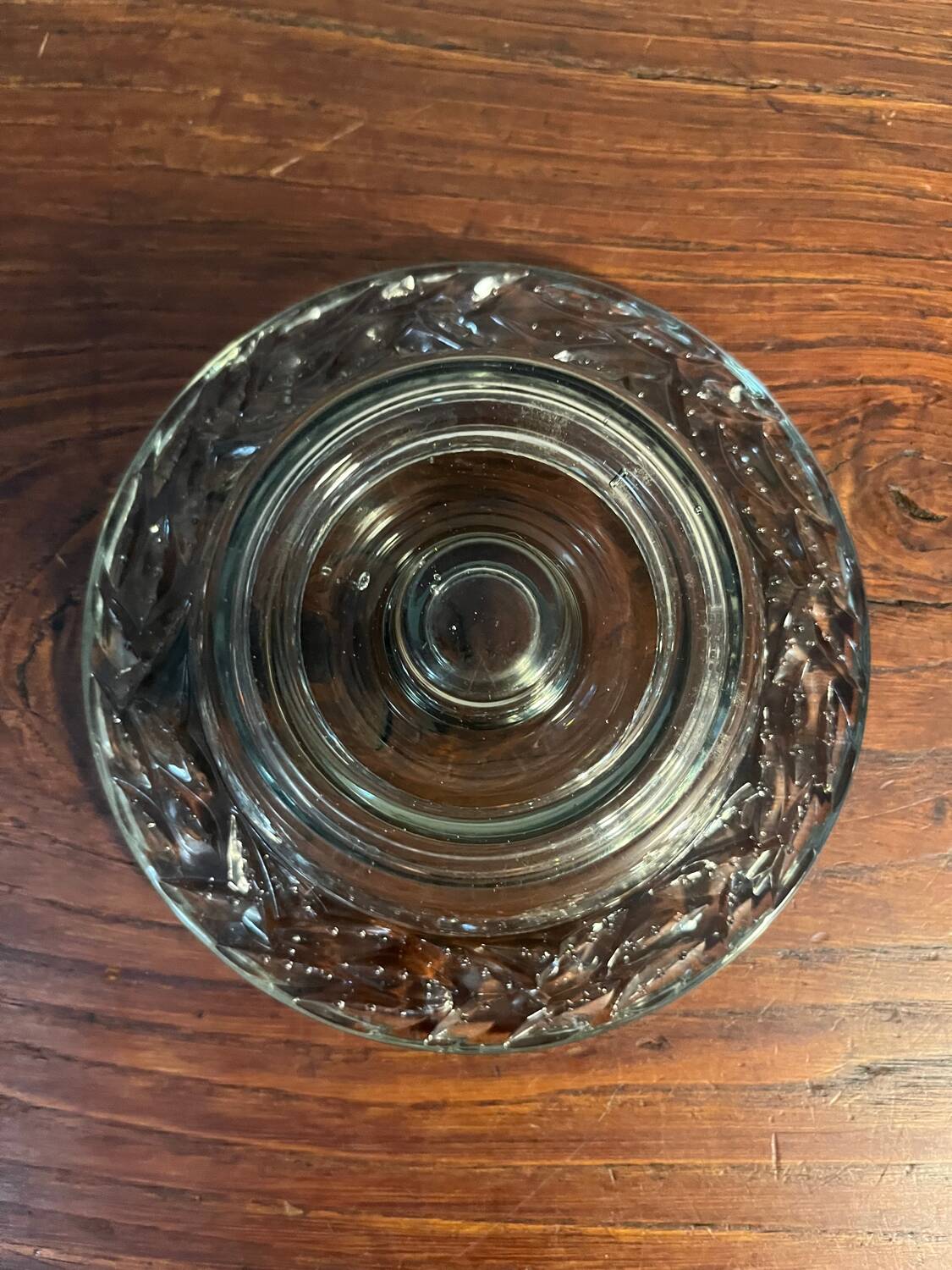 Pair of bubbled and ribbed glass candlesticks from the 70s