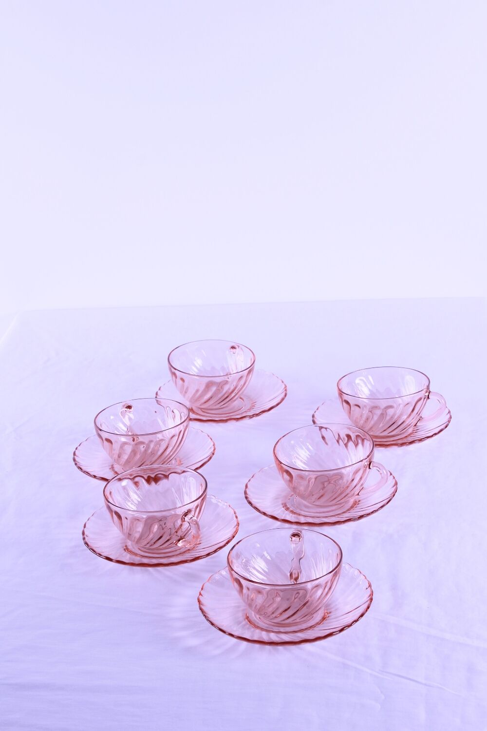 Rosaline pink glass coffee set