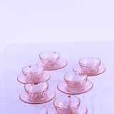 Rosaline pink glass coffee set