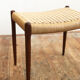 Danish midcentury walnut stool, model 80A by Niels O. Møller with papercord seat