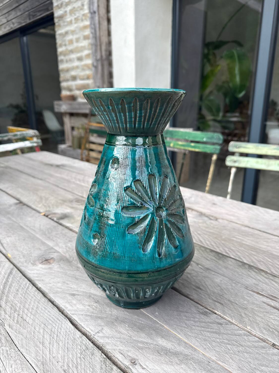 Blue ceramic vase