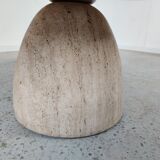 Table basse ovale en travertin par Peter Draenert, années 80
