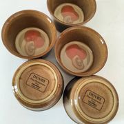 6 Denby stoneware ramekins with mushroom design - 1970s