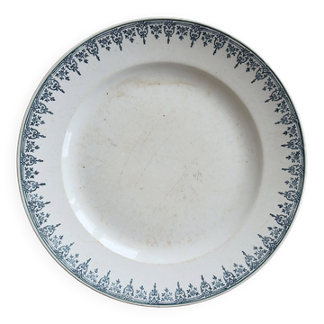 Round serving dish, Saint Amandinoise ironstone, Saint Amand 4500