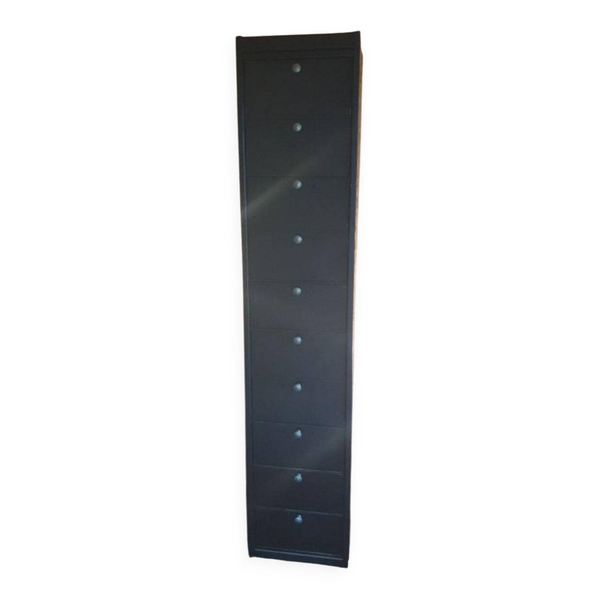 Metal flap cabinet – Matt black – Industrial style